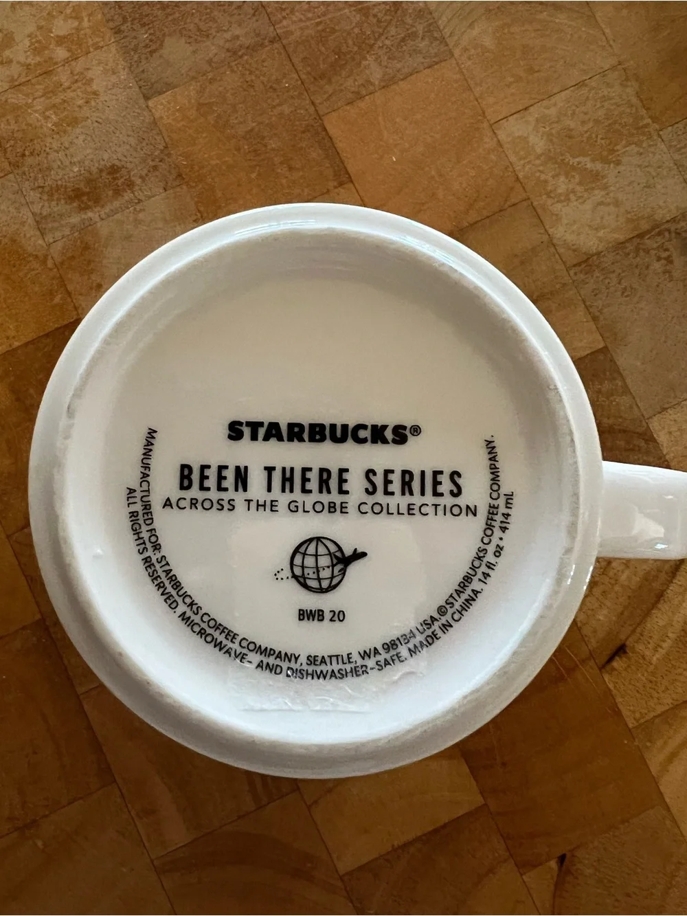 Starbucks White Mug with Black Logo Text